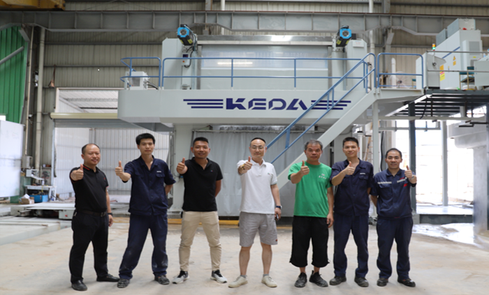 Technological Innovation | KEDA Stone Machinery's First Super Slim-Line Saw Officially Starts Cutting Operations at Fujian Jiafeng